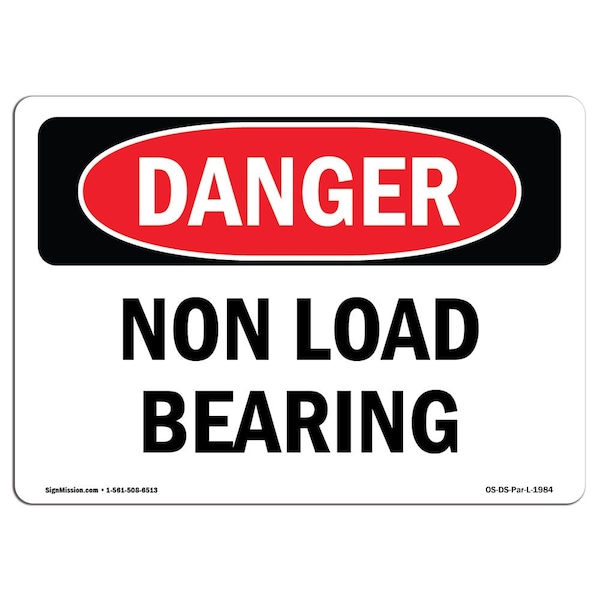 Safety Sign, OSHA Danger, 18" Height, Aluminum, Non Load Bearing, Landscape